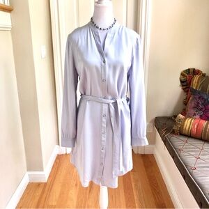 Eileen Fisher Light Gray Button-Down Dress